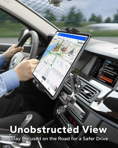Car CD Slot Tablet Mount for 4-13" Device, Anti-Shake Extended Aluminum Arm in Saudi Arabia