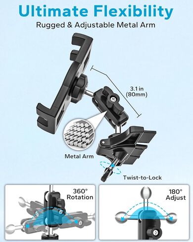 Car CD Slot Tablet Mount for 4-13" Device, Anti-Shake Extended Aluminum Arm in Saudi Arabia