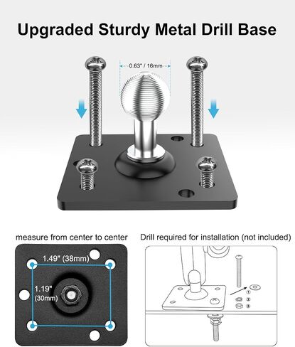 UTV Tablet Mount, Heavy Duty Drill Base Tablet Holder, 360° Adjustable Arm in Kuwait