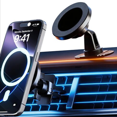 NO.1 Best【Fixed Integrated 122lb】Military-Grade Car Phone Holders Windshield Dashboard Vent【Upgraded Suction & Clip】Cell Phone Mount with Patent & Safety Certs for iPhone 17 Pro Max 16 15 Samsung in Kuwait