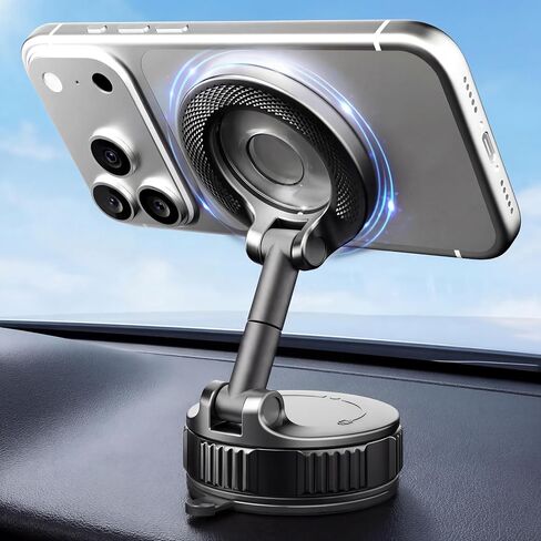 Sinjimoru for MagSafe Car Mount, 2800G Magnetic Hold, Vacuum Magnetic Car Phone Mount with Surface Film Included, M-Dial Airlock in Kuwait