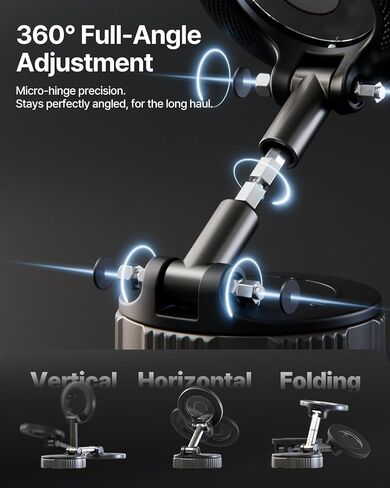 Sinjimoru for MagSafe Car Mount, 2800G Magnetic Hold, Vacuum Magnetic Car Phone Mount with Surface Film Included, M-Dial Airlock in Kuwait