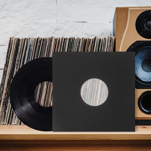 jojofuny 10pcs Vinyl Record Sleeves Set Black Po Material with Anti-Static and Features, Snug Fit Vinyl Storage Pouches to Keep Records and Protected for Personal Media Storage in Kuwait