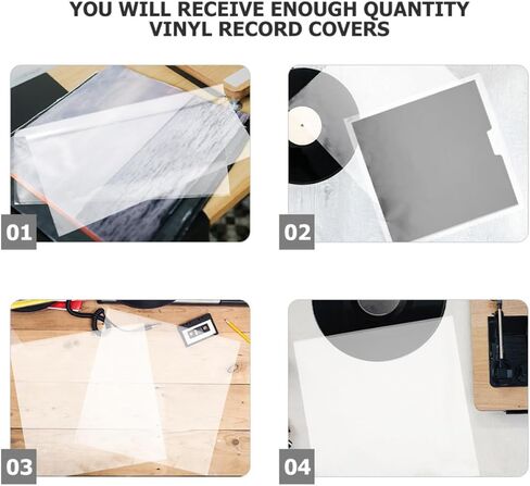 Generic 60pcs Plastic Vinyl Record Outer Sleeves Adhesive Seal Sturdy Protective Vinyl Album Covers Fingerprint-Free Storage in Kuwait