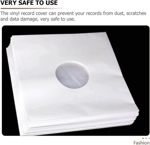Generic 6pcs White 12 Inch Vinyl Record Sleeves with Double Layer Po Film, Snug Fit Protective Album Bags to Prevent Dust and Static, for Clean Record Storage in Kuwait