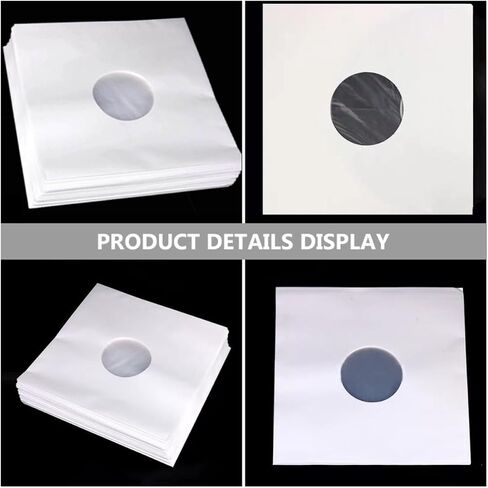 Generic 6pcs White 12 Inch Vinyl Record Sleeves with Double Layer Po Film, Snug Fit Protective Album Bags to Prevent Dust and Static, for Clean Record Storage in Kuwait
