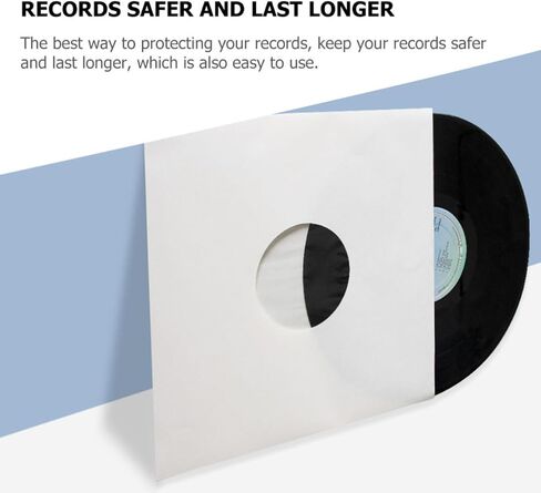 Generic 6pcs White 12 Inch Vinyl Record Sleeves with Double Layer Po Film, Snug Fit Protective Album Bags to Prevent Dust and Static, for Clean Record Storage in Kuwait