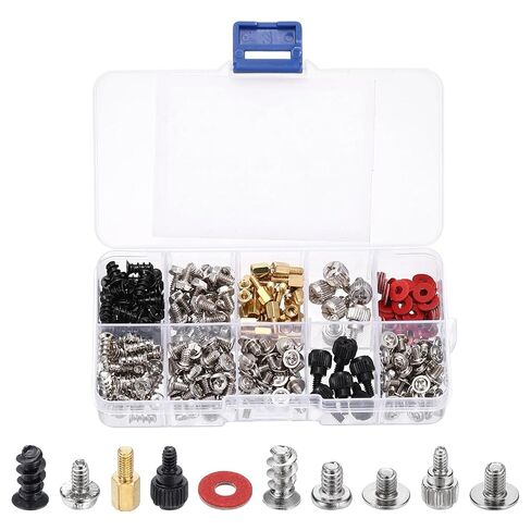 PATIKIL 280Pcs Computer Case Fan Screws Kit Carbon Steel PC Cooling Black in Kuwait