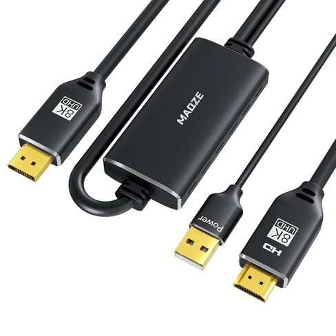 8K Active HDMI 2.1 to DP 1.4 Cable 6.6ft for PS5 Xbox in Kuwait