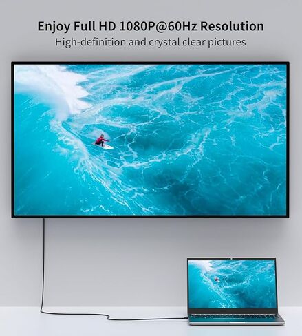 Mini Displayport to HDMI Cable 6FT, Mini DP(Thunderbolt 2) to HDMI Cord, Mini Display Port to HDMI Cable for MacBook Air/Pro, Surface Pro, Projector and Monitor in Kuwait