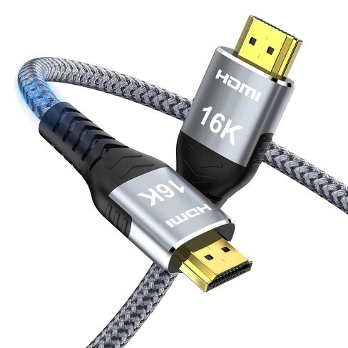 16K 10K 8K HDMI 2.2 Cable 10FT, 96Gbps Ultra High Speed 16@60Hz 8K@240Hz 4K@480Hz Braided HDMI Cord, HDCP 2.2 & 2.3, Dynamic HDR, eARC, Compatible with P5S HDTV PC Monitor Xbox Series in Kuwait