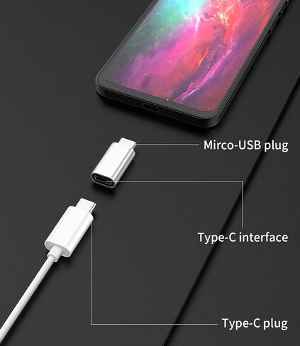 USB C to Micro USB Adapter Pack of 3 USB C Female Android Male Converter Type Jack Charger Cable Mini Charger Adapter Compatible with for Compatible for Samsung Connector in Kuwait