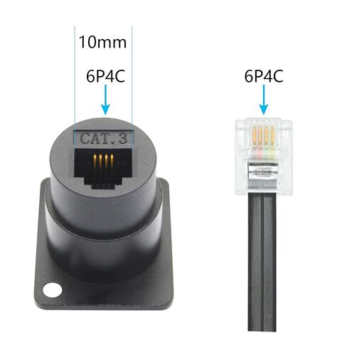 2Pcs RJ45 Panel Mount Connector, D-Type Cat6 Female Socket LAN Network Plug in Kuwait