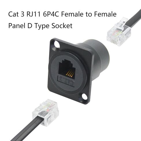 2Pcs RJ45 Panel Mount Connector, D-Type Cat6 Female Socket LAN Network Plug in Kuwait