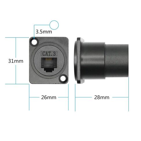 2Pcs RJ45 Panel Mount Connector, D-Type Cat6 Female Socket LAN Network Plug in Kuwait