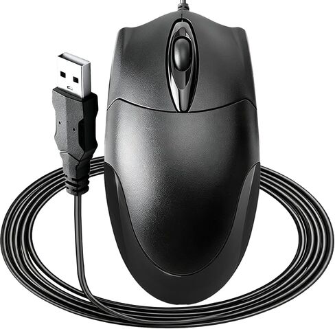 Wired USB Mouse, 1200 DPI Ergonomic 3-Button, 5FT Cable in Kuwait