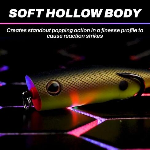 SNAG PROOF Zoo Pop Topwater Lure | Weedless Design for Bass Fishing | Chartreuse Shad, 3/8 oz. in Kuwait