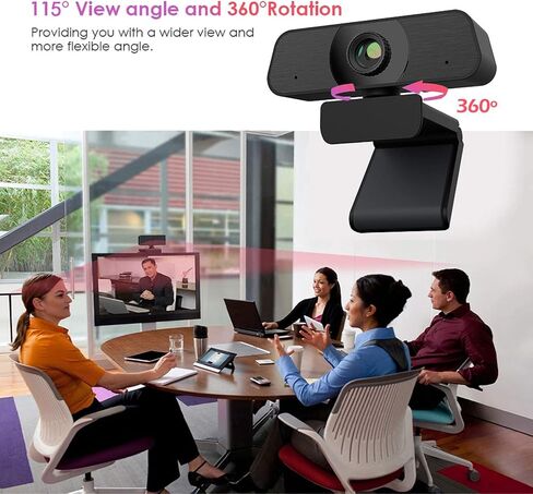 Webcam with Microphone 1080P HD for Streaming Conference Live Broadcast Recording Gaming Online Classes Desktop Laptop Windows in Kuwait