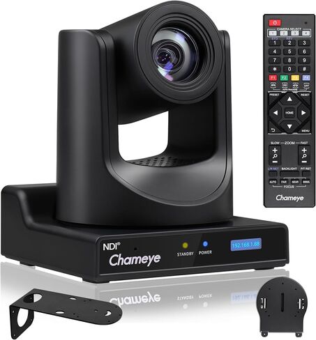 Chameye 4K 60FPS NDI PTZ Camera with AI Auto-Tracking, 20X Optical Zoom, Support NDI HX3, HDMI, 3G-SDI, USB3.0, IP(PoE), UHD Live Streaming Camera 4K for Church Worship Broadcast Events, C520 in Kuwait