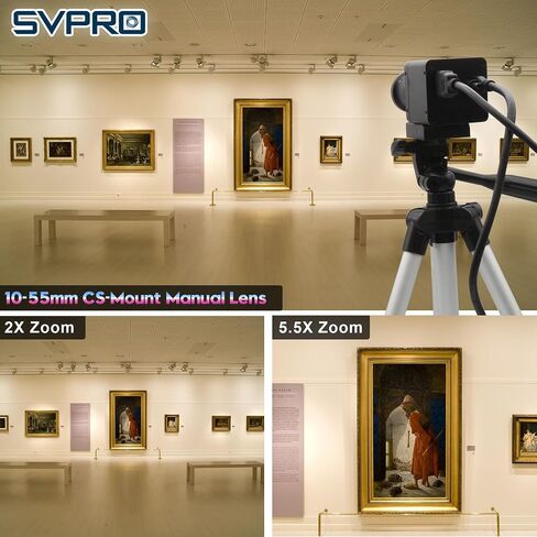 SVPRO 4K 60FPS USB3.0 HDMI Camera, Manual Focus Webcam with 10-55mm Zoom Lens, H.264 High Speed UVC Lightburn Cameras for Computer, Compatible for Windows Mac Linux Android TV in Kuwait