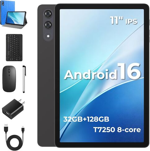 Tablet 11 Inch, Android 16 Tablet with Keyboard Gemini AI, Obsidian in Kuwait