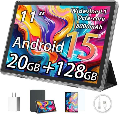 Android 15 Tablet 11 Inch, 20GB RAM 128GB ROM 1TB Expandable, 5G/2.4G WiFi6 in Kuwait