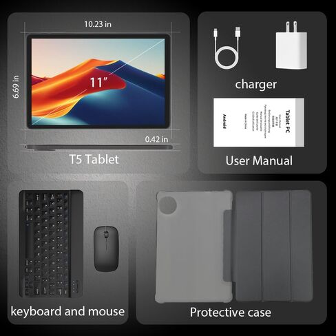 Android 15 Tablet 11 Inch, 20GB RAM 128GB ROM 1TB Expandable, 5G/2.4G WiFi6 in Kuwait