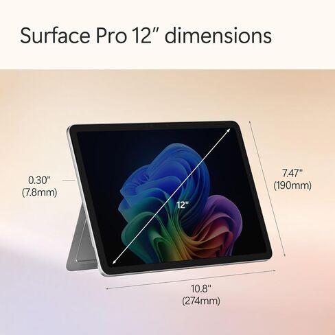 Microsoft Surface Pro 2 in 1 Laptop Tablet, 12" Touchscreen, 45 Tops AI Copilot NPU, 16GB RAM, 256GB Storage, Keyboard, Slim Pen, MS 365, USB-C Fast Charger, Windows 11 (Renewed) in Kuwait