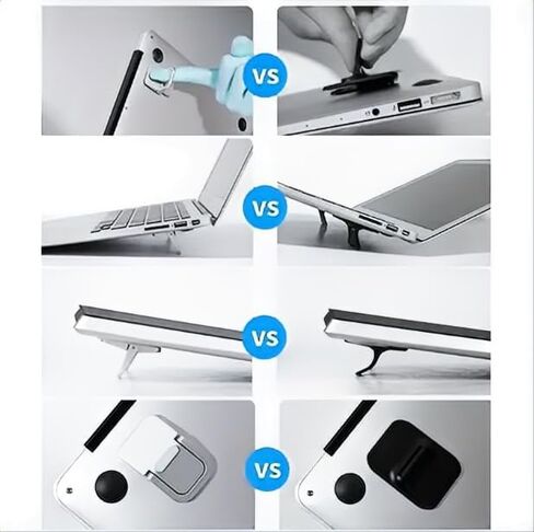 Adjustable Laptop Stand, Portable Laptop Riser, Laptop Stand for Desk Foldable, Ergonomic Computer Notebook Holder, Office Desk Accessories- Silver in Kuwait
