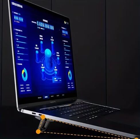 Adjustable Laptop Stand, Portable Laptop Riser, Laptop Stand for Desk Foldable, Ergonomic Computer Notebook Holder, Office Desk Accessories- Silver in Kuwait