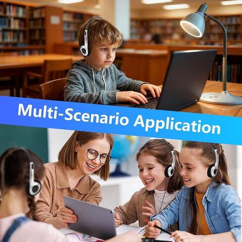 12 Pack Type C Classroom Headphones Bulk for Kids Durable Wired Over Ear School Headsets with Microphone, Hearing Protection for iPad, Tablets, School Students, Online Learning in Saudi Arabia