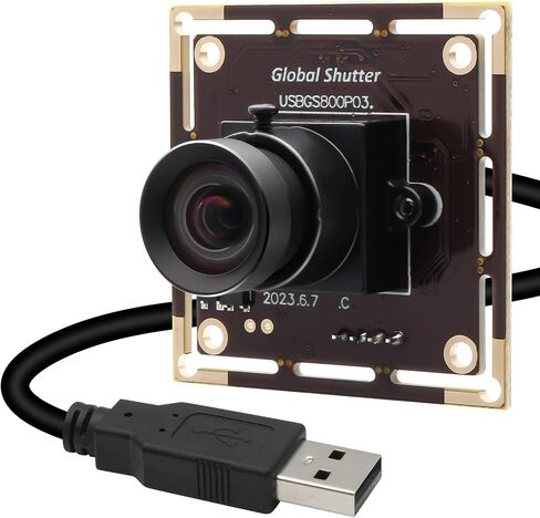 120fps High Speed Global Shutter USB Camera,800P@120fps 480P@210fps No Distortion Monochrome Lens,UVC Plug and Play for PC Laptop Android Lightburn Robotics 3D Printing Motion Capture in Kuwait