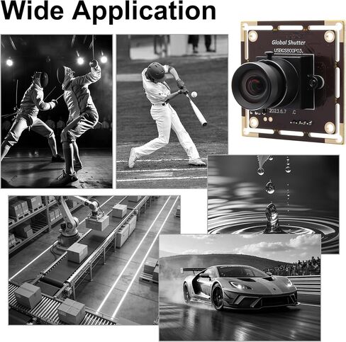 120fps High Speed Global Shutter USB Camera,800P@120fps 480P@210fps No Distortion Monochrome Lens,UVC Plug and Play for PC Laptop Android Lightburn Robotics 3D Printing Motion Capture in Kuwait