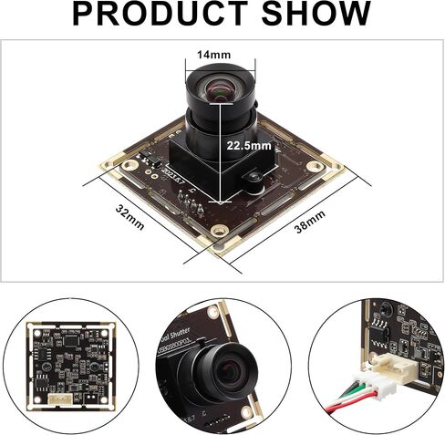 120fps High Speed Global Shutter USB Camera,800P@120fps 480P@210fps No Distortion Monochrome Lens,UVC Plug and Play for PC Laptop Android Lightburn Robotics 3D Printing Motion Capture in Kuwait
