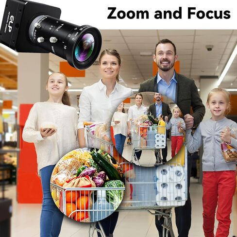 20MP 5K Ultra HD USB3.0 Camera,5120x3840 27.5fps High Frame Rate Webcam,10-55mm 5X Manual Varifocal Zoom Lens,Plug & Play Compatible with Jetson Nano Windows Linux Mac for Industrial Vision in Kuwait