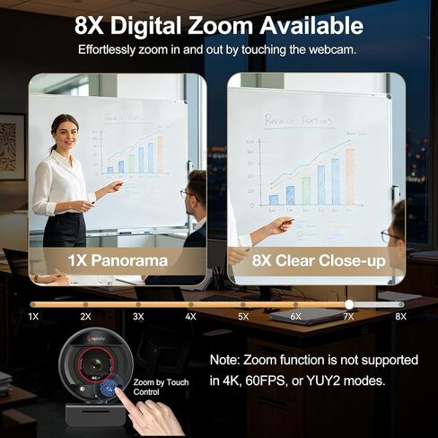Angetube 4K Webcam for PC&Mac, 1080P@60fps Autofocus Webcam with Microphone in Kuwait