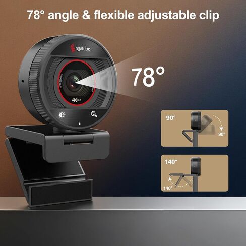 Angetube 4K Webcam for PC&Mac, 1080P@60fps Autofocus Webcam with Microphone in Kuwait