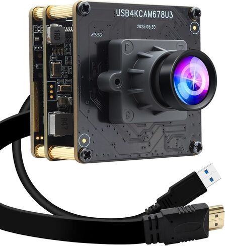 ELP 4K 60fps USB3.0 HDMI Camera Module H.264 Wide Angle High Speed UVC Lightburn Cameras for Computer Low Illumination Simultaneous Output Webcam M12 90° Web_Camera for Windows Linux Mac TV Projector in Kuwait