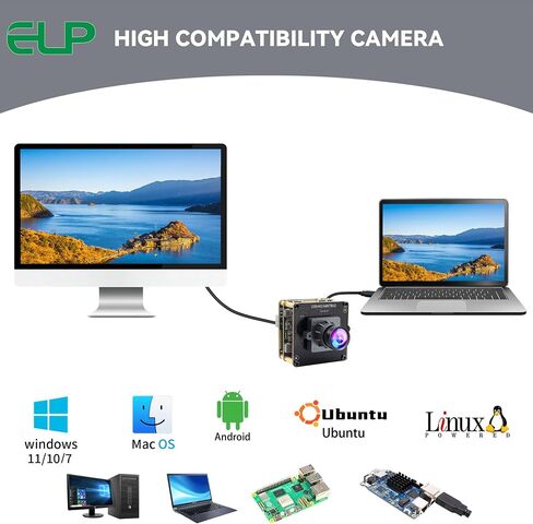 ELP 4K 60fps USB3.0 HDMI Camera Module H.264 Wide Angle High Speed UVC Lightburn Cameras for Computer Low Illumination Simultaneous Output Webcam M12 90° Web_Camera for Windows Linux Mac TV Projector in Kuwait