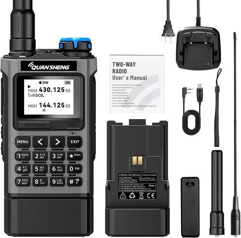 QUANSHENG UV-K1 Ham Radio Handheld, 2500mAhBattery, Multi-Band Walkie Talkie with Air Band Receive,NOAA Weather, Wireless Frequency Copy, Type-C, 200Channels, Long Range Two Way Radio in Saudi Arabia