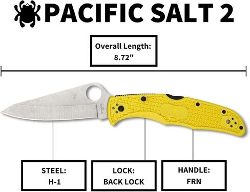 Spyderco Pacific Salt 2 Folding Knife, PlainEdge in Kuwait