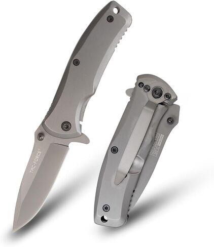 Tac-Force TiNite Coated Folding Pocket Knife – 2.75" Stainless Steel Blade, Frame Lock, Black Stainless Steel Handle, Pocket Clip, 6.25" Overall Length (Grey) in Saudi Arabia