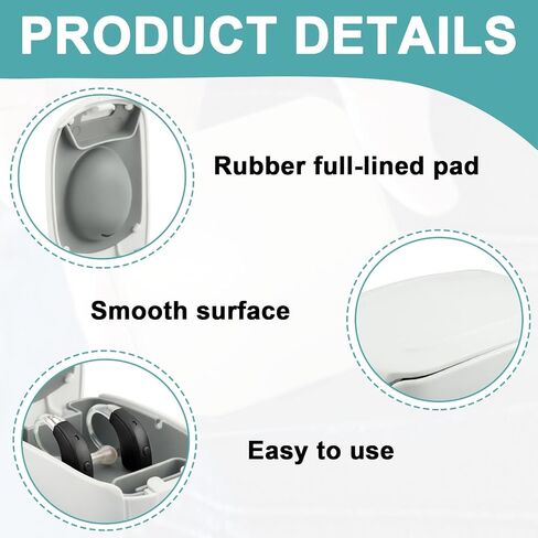 Hearing Aid Travel Case for 2 Hearing Aids, Hearing Aid Cases(White) in Kuwait