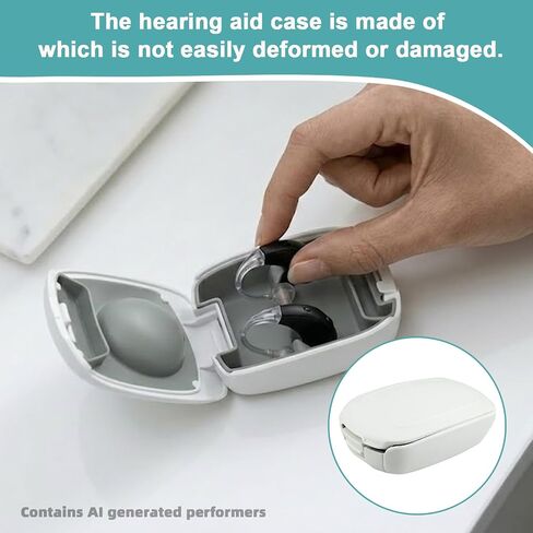 Hearing Aid Travel Case for 2 Hearing Aids, Hearing Aid Cases(White) in Kuwait