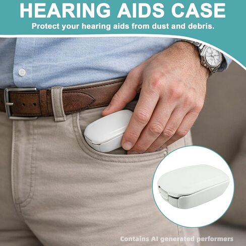 Hearing Aid Travel Case for 2 Hearing Aids, Hearing Aid Cases(White) in Kuwait