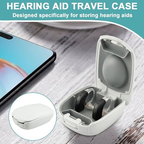 Hearing Aid Travel Case for 2 Hearing Aids, Hearing Aid Cases(White) in Kuwait