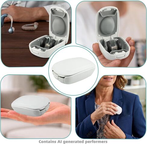Hearing Aid Travel Case for 2 Hearing Aids, Hearing Aid Cases(White) in Kuwait