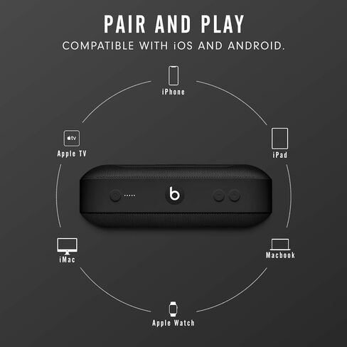 Beats Pill Plus Portable Wireless Speaker - Stereo Bluetooth, 12 Hours of Listening Time, Microphone for Phone Calls - Black in Kuwait