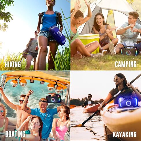 Powerful & Portable Waterproof All Terrain Bluetooth Speaker with Deep Bass, LED Party Lights, Fast USB-C Charging, FM Radio, AUX – QFX BT-ZX35 in Kuwait