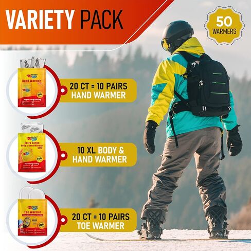 Hand, Toe, & XL Body and Hand Warmers - Variety Pack - Air Activated - Odorless Hot Hand - Sport Temp in Kuwait